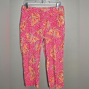 Vintage Lilly Pulitzer Butterfly Print Crapri Pants, Size 8